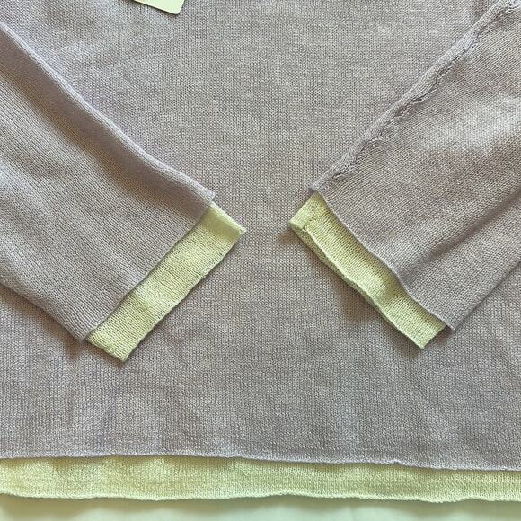 Eileen Fisher Double Layer Viscose Wool Web Hydra Scoop Neck Layered Top Size PM - Picture 14 of 14